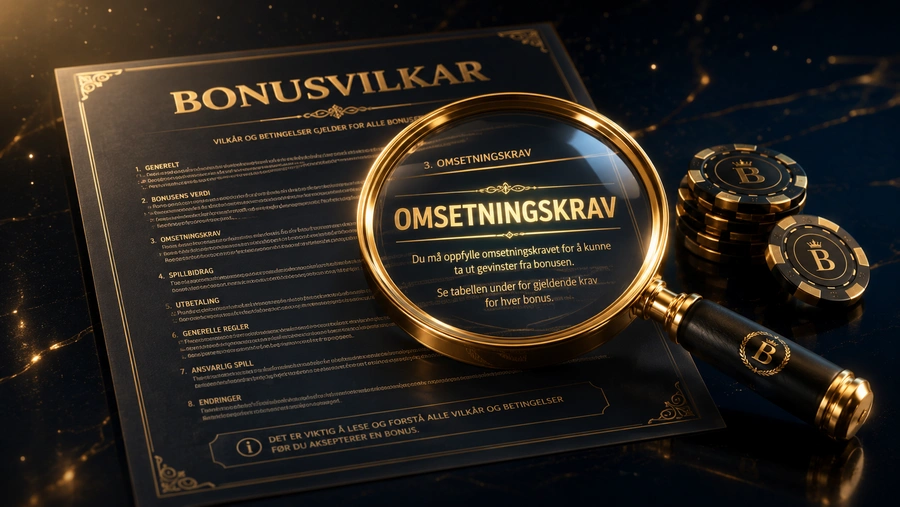 Slik leser du bonusvilkår og omsetningskrav