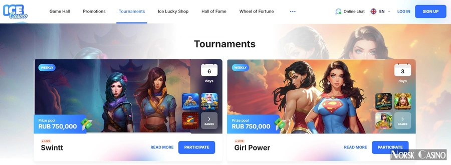 Spilleautomater og live casino hos Ice Casino