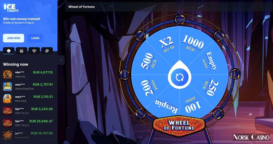 Ice Casino i mobil nettleser