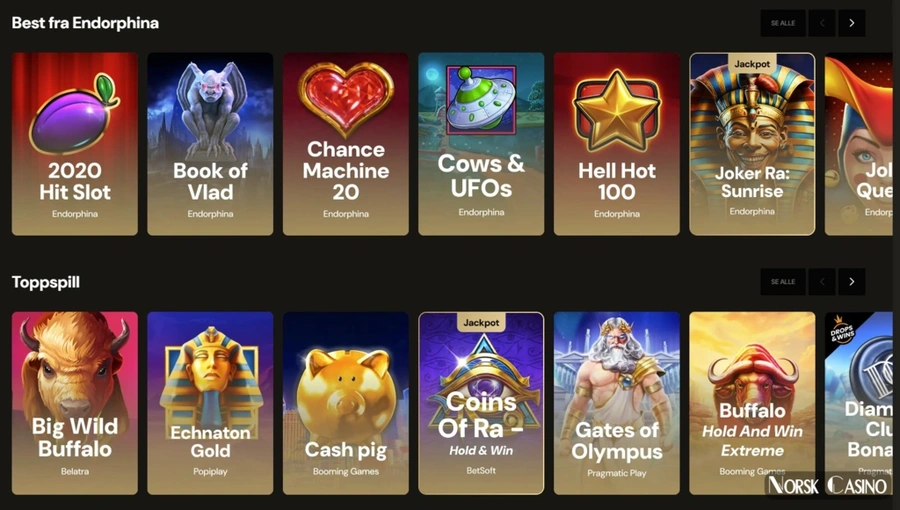 Stort spillutvalg hos Lucky Ones Casino