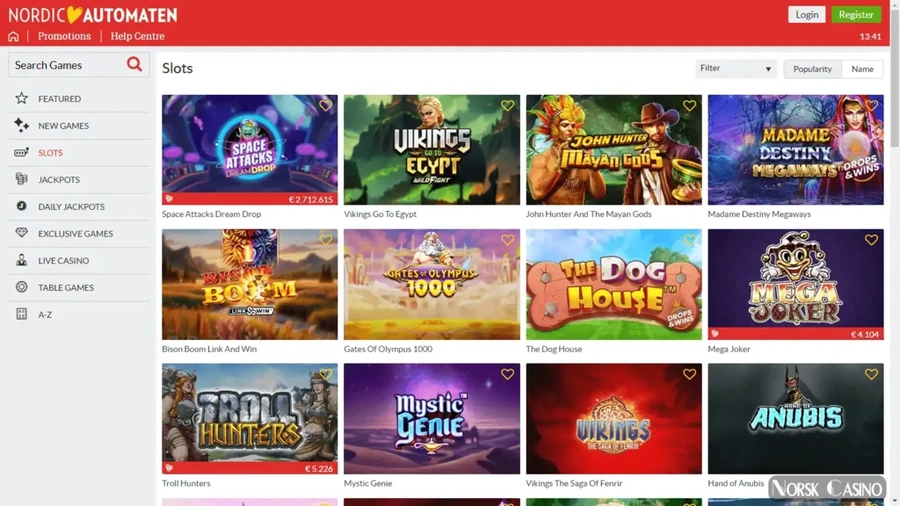 Spilleautomater og live casino hos NordicAutomaten