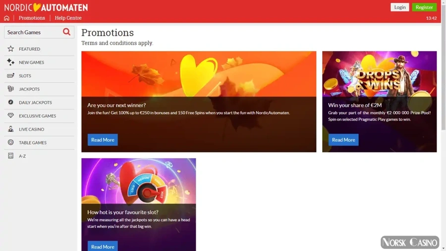 NordicAutomaten Casino velkomstbonus og gratisspinn