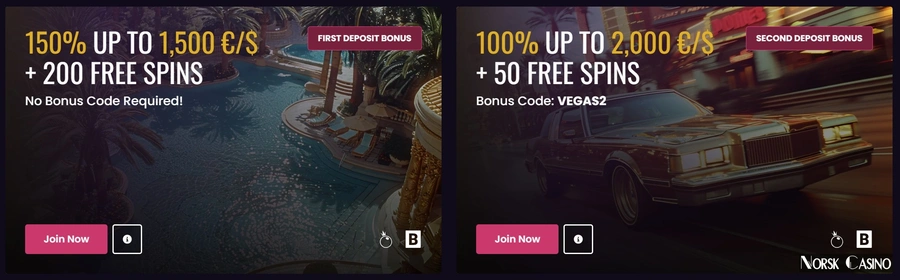 Vegasnow Casino bonuser