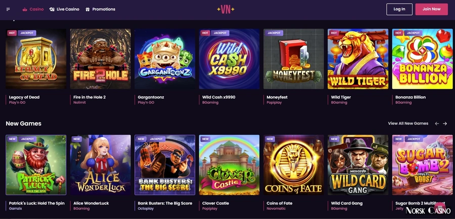 Vegasnow Casino spilleautomater