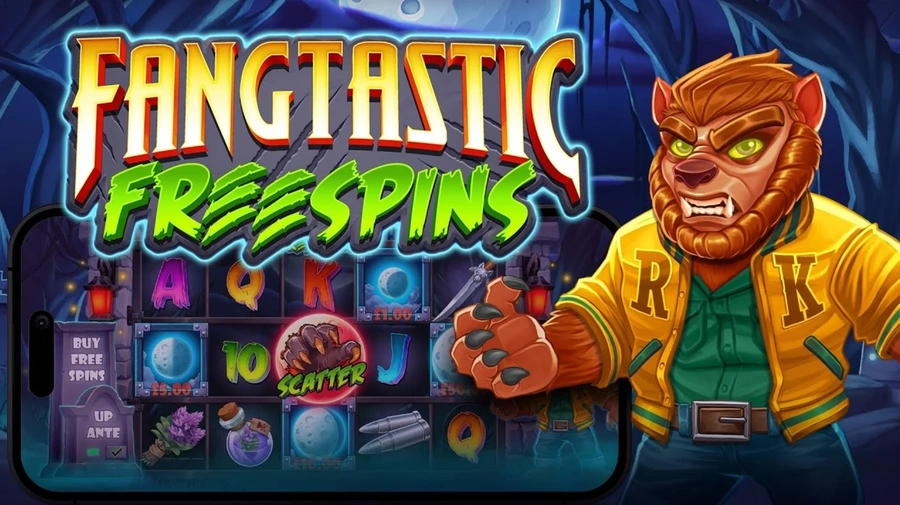 Fangtastic Freespins varulv skrekk spilleautomat