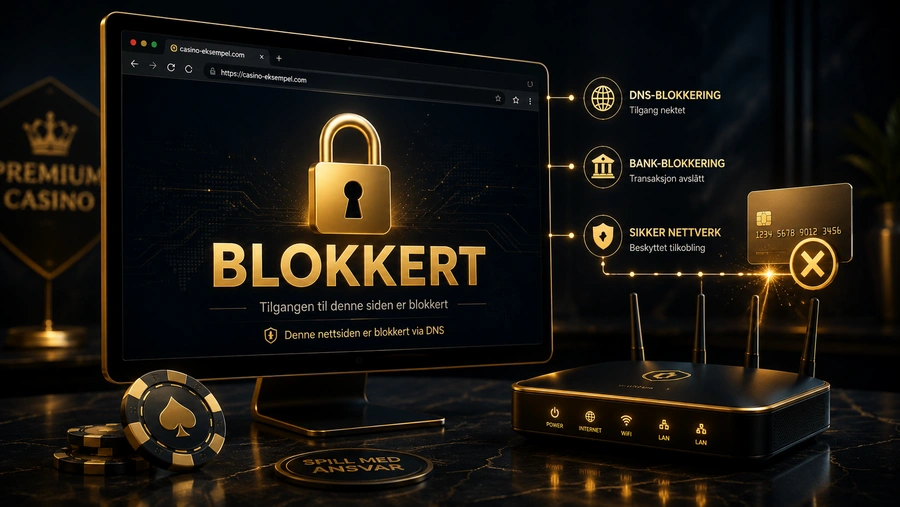 DNS-blokkering av casino uten norsk lisens